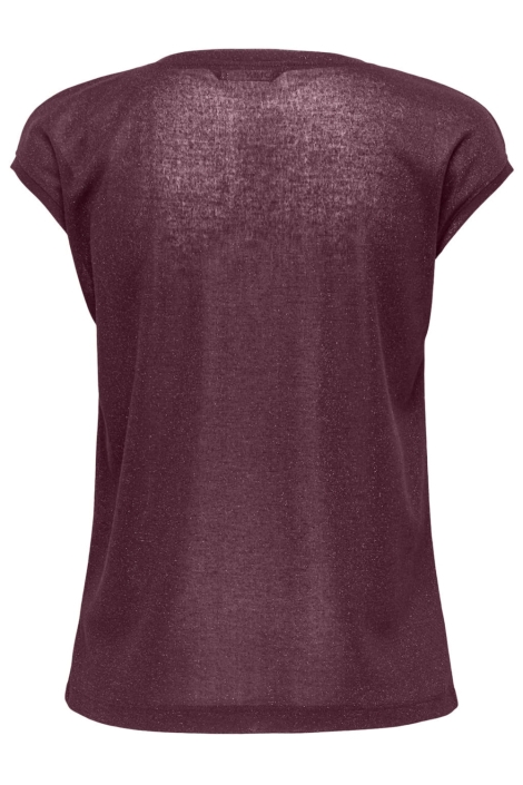 Only onlsilvery s/s v neck lurex top jrs